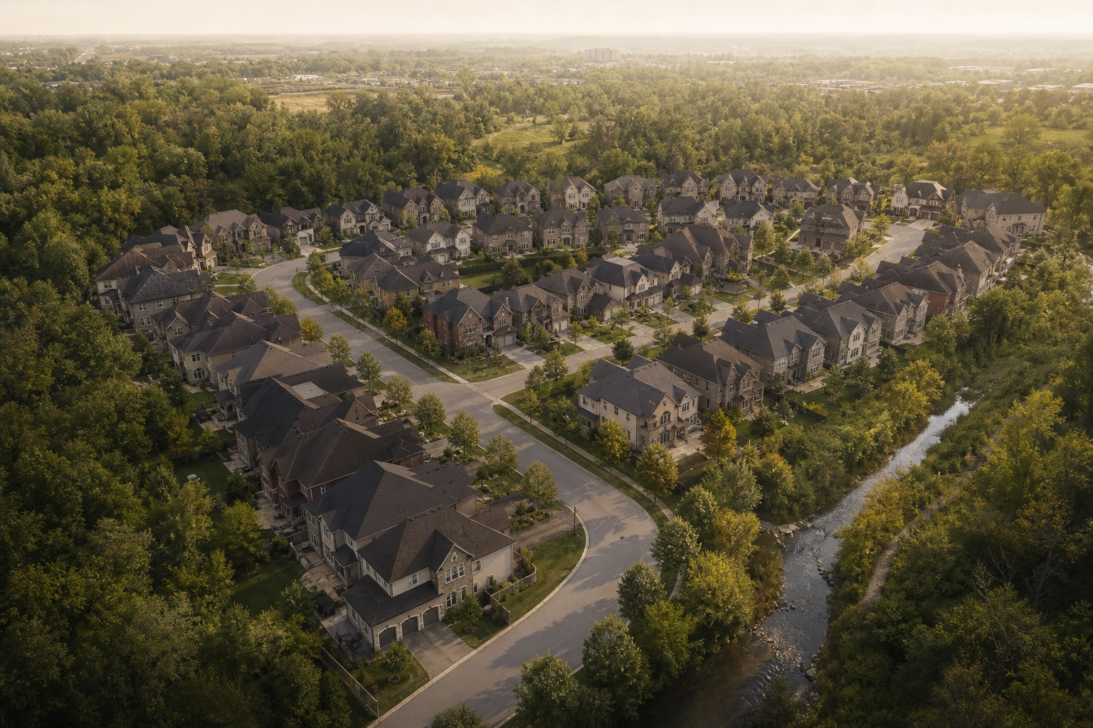 Credit River Valley heritage woodlands near Rosemont Grove Brampton